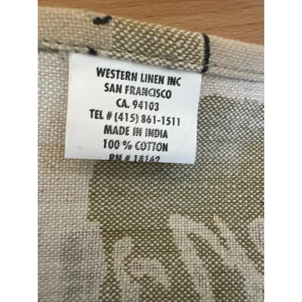 6 Western Linen INC Napkins Garden Plants, Flowers, 100 % Cotton Artsy 18”x 18”